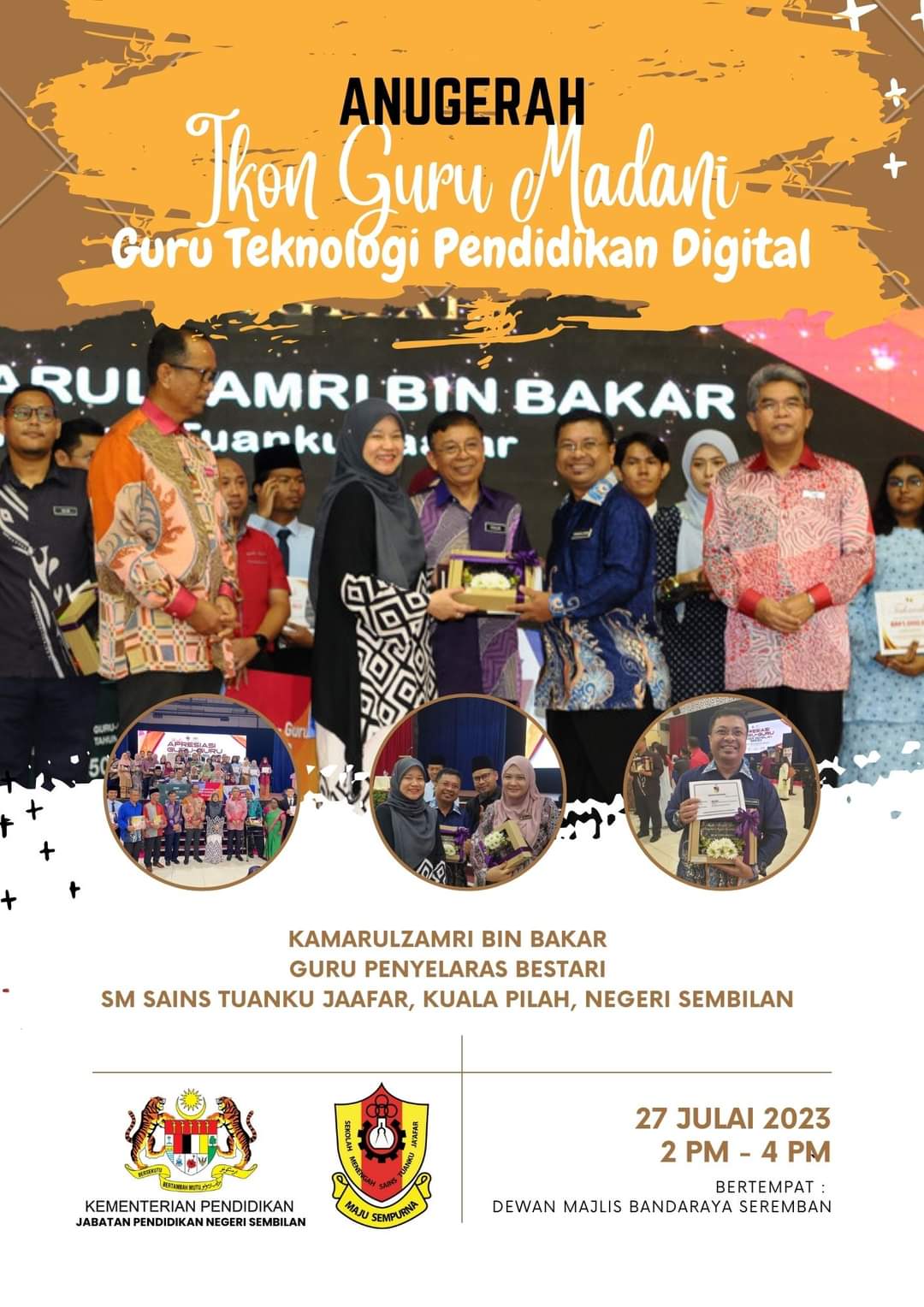 Guru SMSTJ menerima Anugerah Ikon Guru Madani